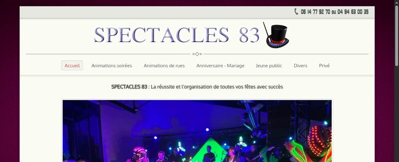 Aperçu du site spectacles83.com